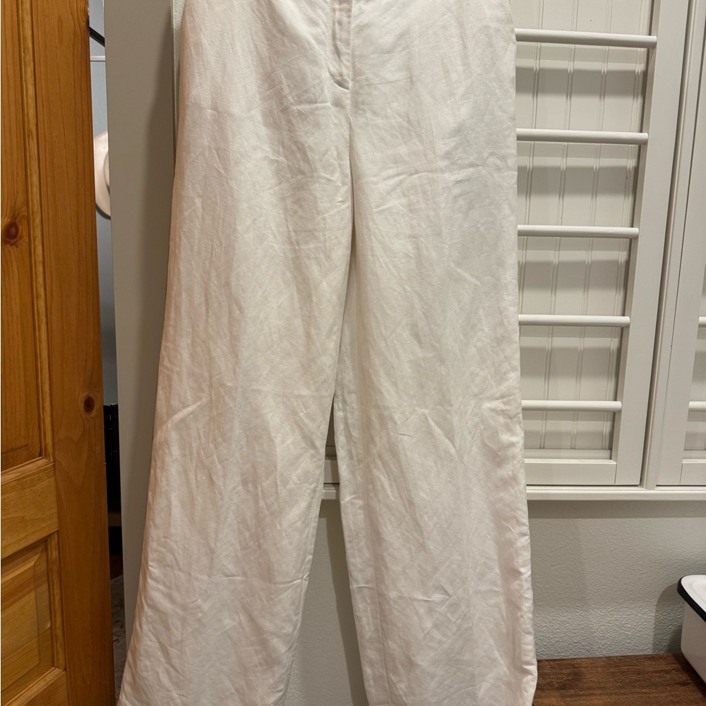 Calvin Klein Ivory Wide-Leg Trousers